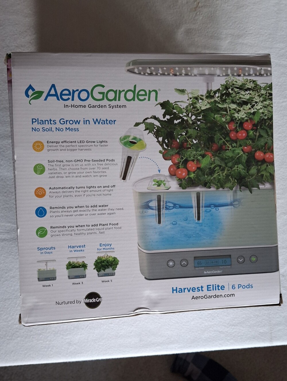 NIB AeroGarden Harvest Elite Indoor Garden Hydroponic System with LED Grow Light - Picture 11 of 11